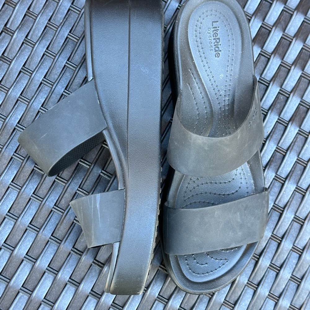 Crocs LifeRide Women's Black Wedge Sandals